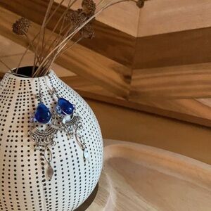 Dark Blue Glass Bead (II) Earring Made in India